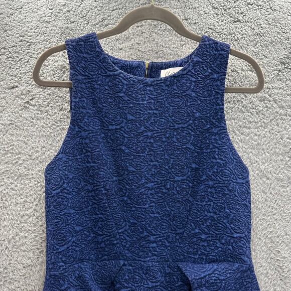 Closet London Women's Size 12 Blue Sleeveless Fit and Flair Dress Back Zip - Picture 2 of 8